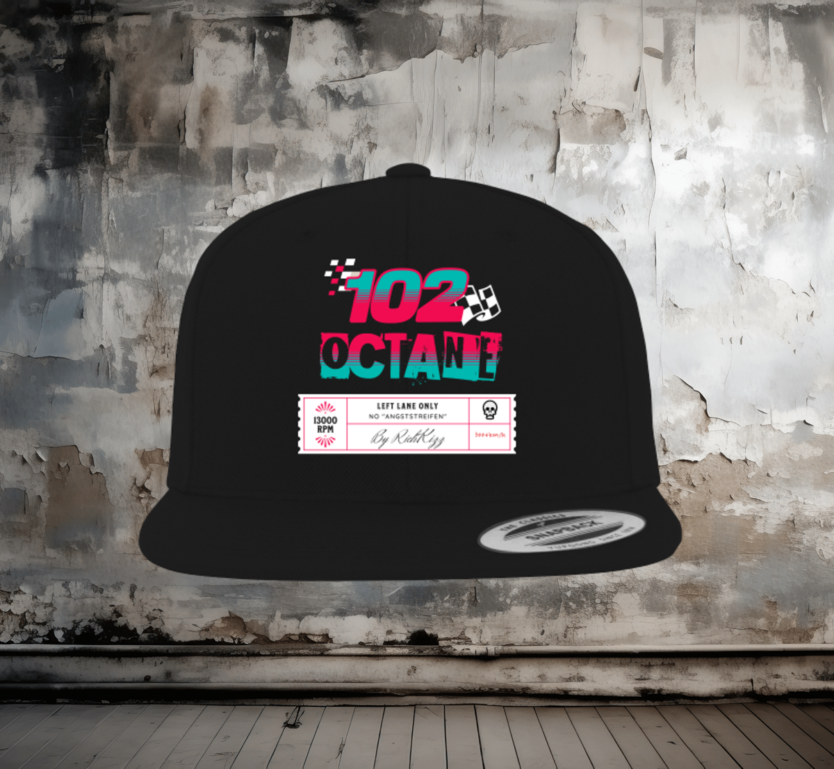 102 octan snapback cap richkizz streetwear baseball mütze kappe schwarz