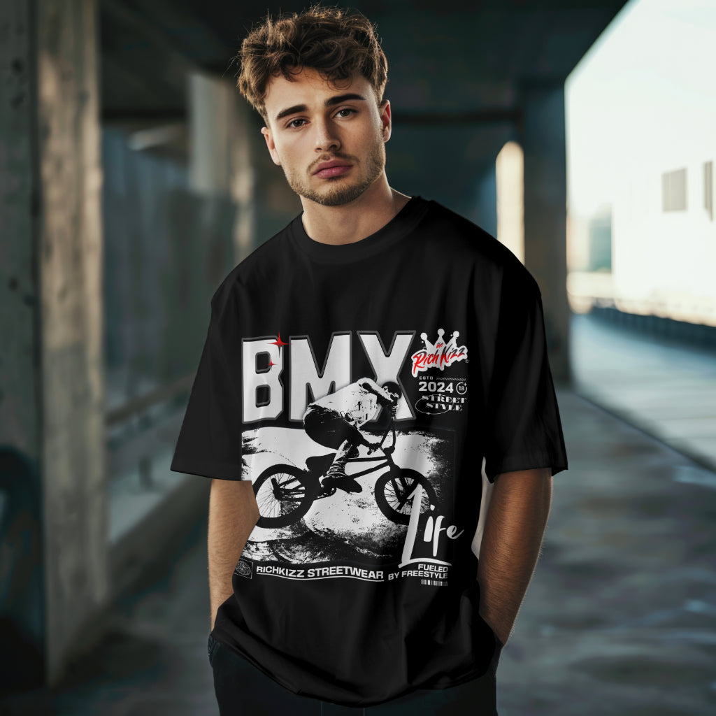 BMX Freestyle T-Shirt Richkizz oversized black schwarz