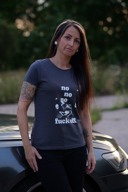 frauen shirt fuck off frog funny smoking streetwear