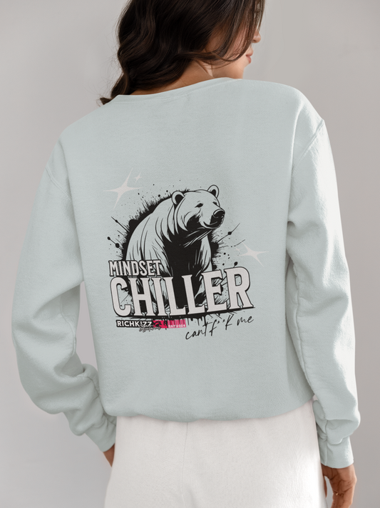 Frauen Sweatshirt organic Eisbär chiller, Farbe ICEBLUE Pullover, Streetwear Design mit Bär Icebear Design Winter Pullover