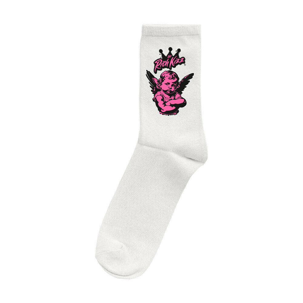 Socken Richkizz Girls Streetwear weiss mit Engel coole Socks