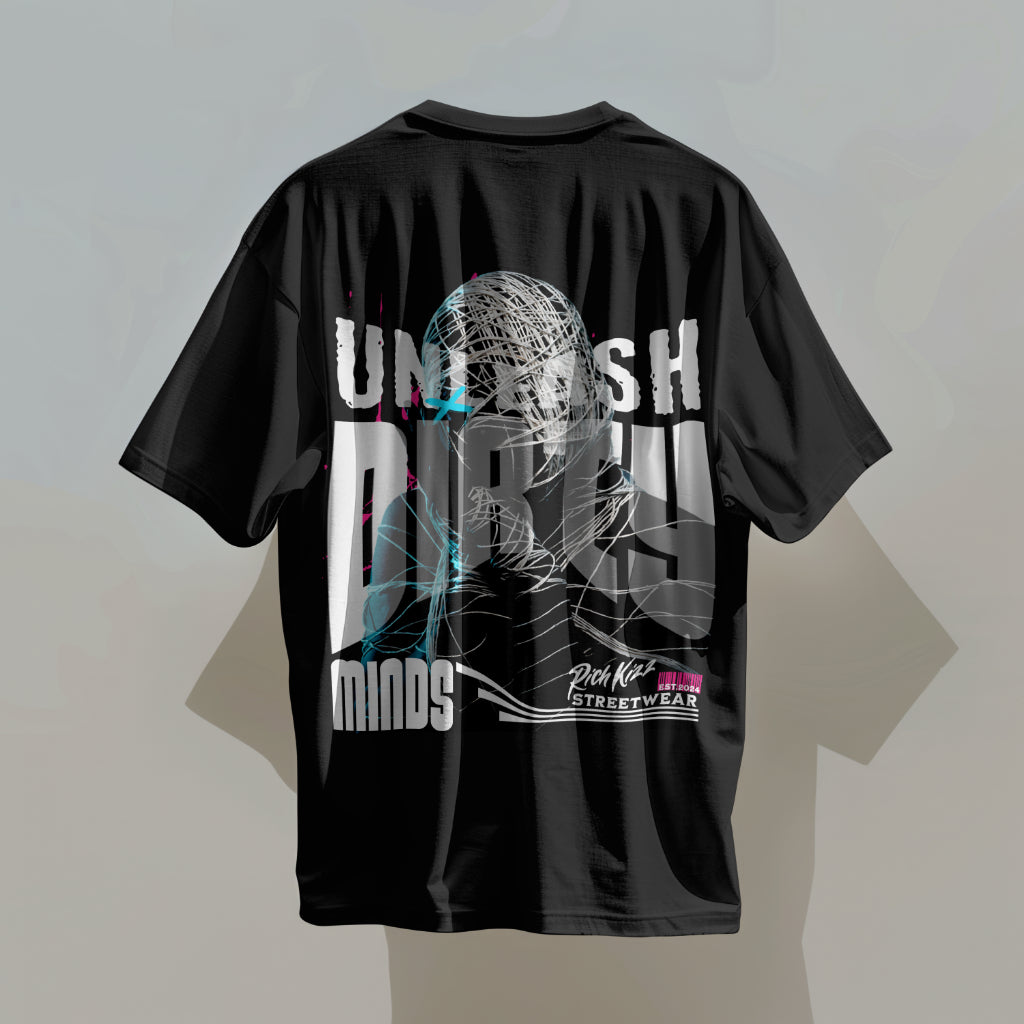 krasses männer shirt oversize tee mint backprint dirty minds nightlife club art streetwear