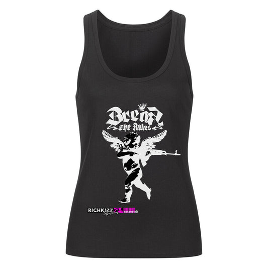 break the rules tank top frauen schwarz organic